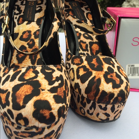 Socialite leopard print Mary Jane high heel shoes - Picture 2 of 7